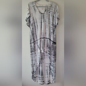 Pete & Greta Johnny Was Tie Dye Boho Linen Beach Swim Cover Maxi Dress Top